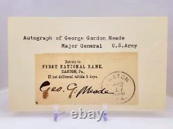 Union General George Meade Civil War Cut Autograph Index Card Signed Gettysburg