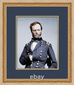 Union General William T. Sherman Colorized Civil War Custom Framed Photograph