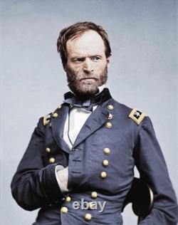 Union General William T. Sherman Colorized Civil War Custom Framed Photograph