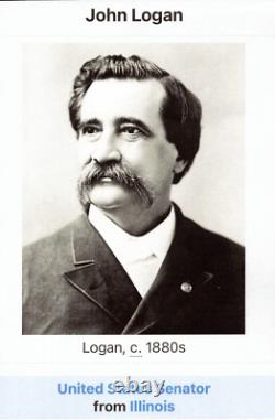 Us 1862 Illinois CIVIL War Era Senator John Alex. Logan Original Autograph