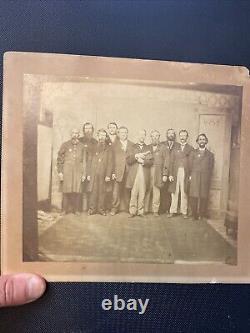 VTG 1900s Civil War Reunion Photograph Confederate Union Generals Original CDV