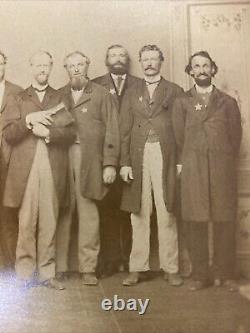 VTG 1900s Civil War Reunion Photograph Confederate Union Generals Original CDV