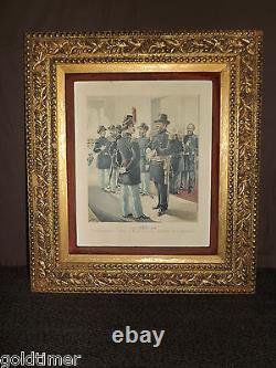 Vintage 1800s H A Ogden Framed CIVIL War Print Major General Staff Line Officers