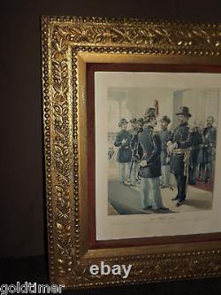 Vintage 1800s H A Ogden Framed CIVIL War Print Major General Staff Line Officers
