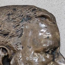 Vintage 18th President General Ulysses S Grant Civil War Portrait Bronze Plaque
