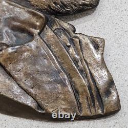 Vintage 18th President General Ulysses S Grant Civil War Portrait Bronze Plaque