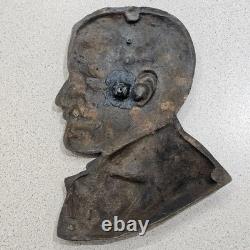 Vintage 18th President General Ulysses S Grant Civil War Portrait Bronze Plaque