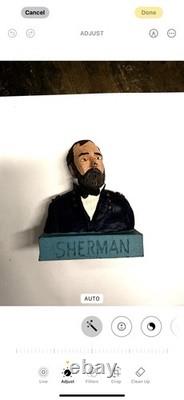 Vintage 1988 Handcrafted Bust General Sherman Civil War by R. Chivas