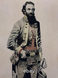 Vintage Civil War General James Stuart Framed Print, Jack Davis Art Decor Gifts