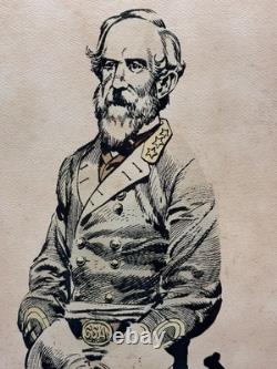 Vintage Civil War General Robert E. Lee Framed Print, Jack Davis Art Decor Gifts