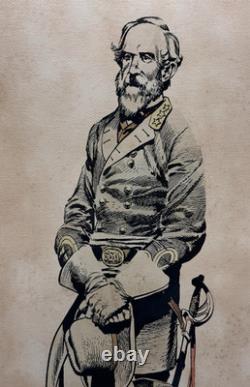 Vintage Civil War General Robert E. Lee Framed Print, Jack Davis Art Decor Gifts