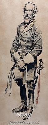 Vintage Civil War General Robert E. Lee Framed Print, Jack Davis Art Decor Gifts