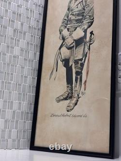 Vintage Civil War General Robert E. Lee Framed Print, Jack Davis Art Decor Gifts