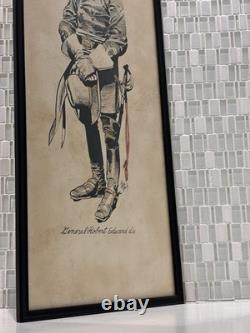 Vintage Civil War General Robert E. Lee Framed Print, Jack Davis Art Decor Gifts