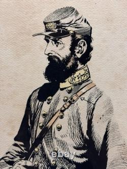 Vintage Civil War General Stonewall Jackson Framed Print, Jack Davis Decor Gifts