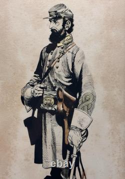 Vintage Civil War General Stonewall Jackson Framed Print, Jack Davis Decor Gifts