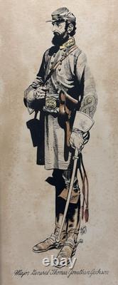 Vintage Civil War General Stonewall Jackson Framed Print, Jack Davis Decor Gifts