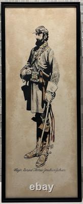 Vintage Civil War General Stonewall Jackson Framed Print, Jack Davis Decor Gifts