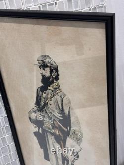 Vintage Civil War General Stonewall Jackson Framed Print, Jack Davis Decor Gifts