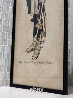 Vintage Civil War General Stonewall Jackson Framed Print, Jack Davis Decor Gifts