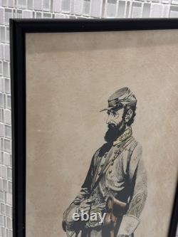 Vintage Civil War General Stonewall Jackson Framed Print, Jack Davis Decor Gifts