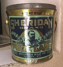Vintage General SHERIDAN BRAND Lard 4 Lbs. Sheridan, Wyoming Civil War Calvary