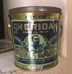 Vintage General SHERIDAN BRAND Lard 4 Lbs. Sheridan, Wyoming Civil War Calvary
