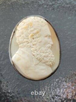 Vintage civil war era carved generals head cameo brooch Political Pin No Clasp