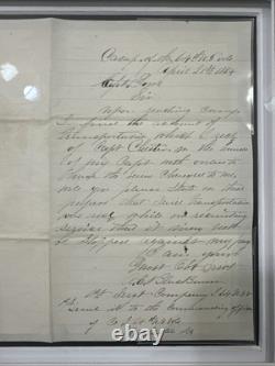 William Knapp Civil War General Signature And Letter. Museum Glass Framed
