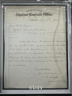 William Knapp Civil War General Signature And Letter. Museum Glass Framed