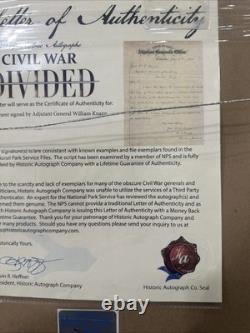 William Knapp Civil War General Signature And Letter. Museum Glass Framed