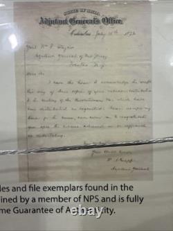 William Knapp Civil War General Signature And Letter. Museum Glass Framed