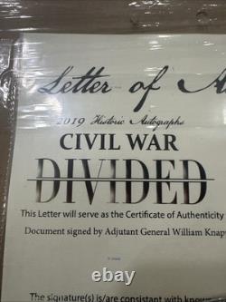 William Knapp Civil War General Signature And Letter. Museum Glass Framed