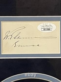 William T. Sherman Civil War General of U. S. Army Signed Cut Auto Framed JSA COA