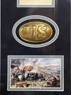 William T. Sherman Civil War General of U. S. Army Signed Cut Auto Framed JSA COA
